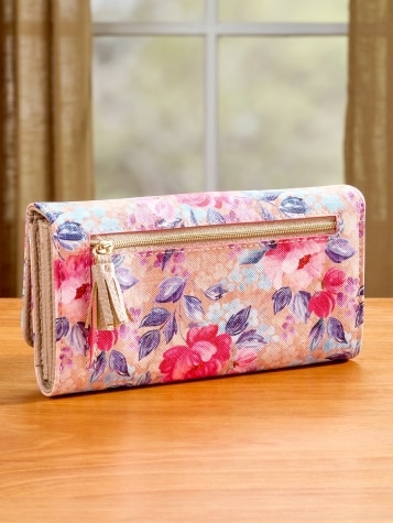 Bold Floral Clutch Wallet