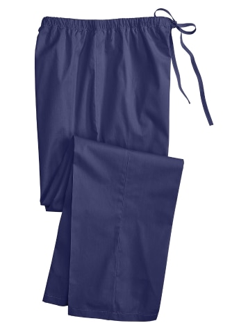 Men's Cotton Broadcloth Button Pajamas in Navy