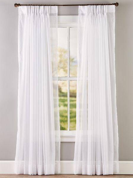 Extra Wide Pinch Pleat Voile Curtains, 54 Inch Wide Curtains