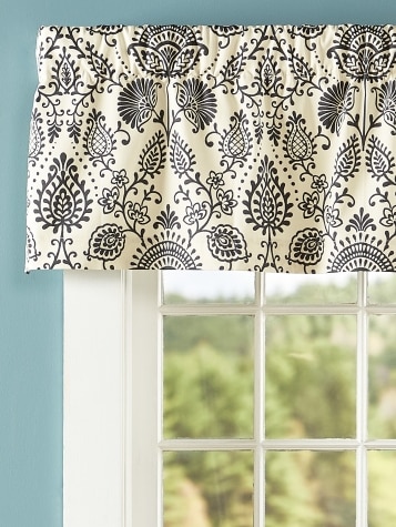 Natural Country Floral Rod Pocket Tailored Valance