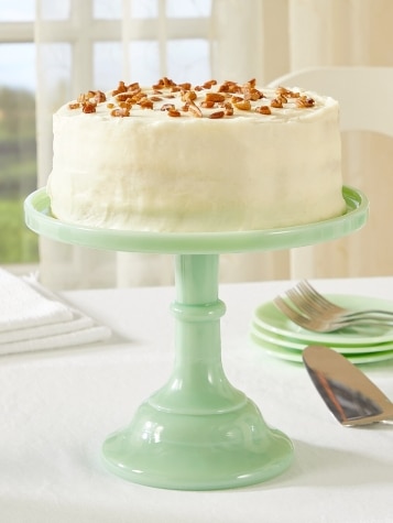 Depression glass cake stand deals