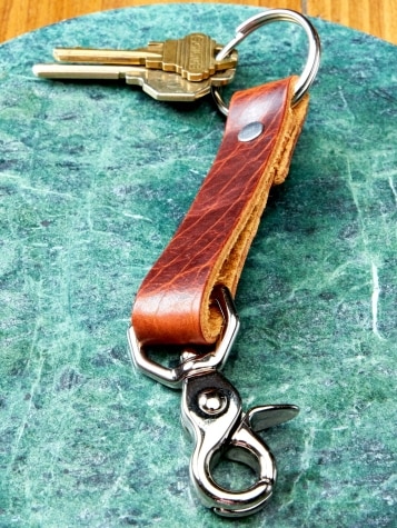 Men's Leather Strap Keychain