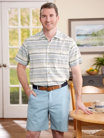 Men's Weekender Short-Sleeve Striped Cotton Shirt