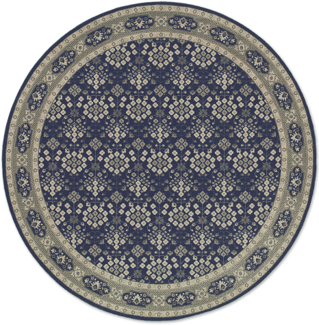 Bloomfield Bouquet Navy/Gray/Ivory Round Area Rug