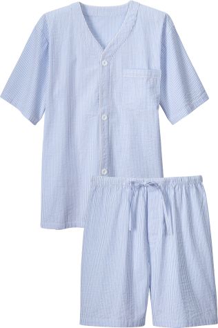 Men's Classic Stripe Cotton Seersucker Short Pajamas