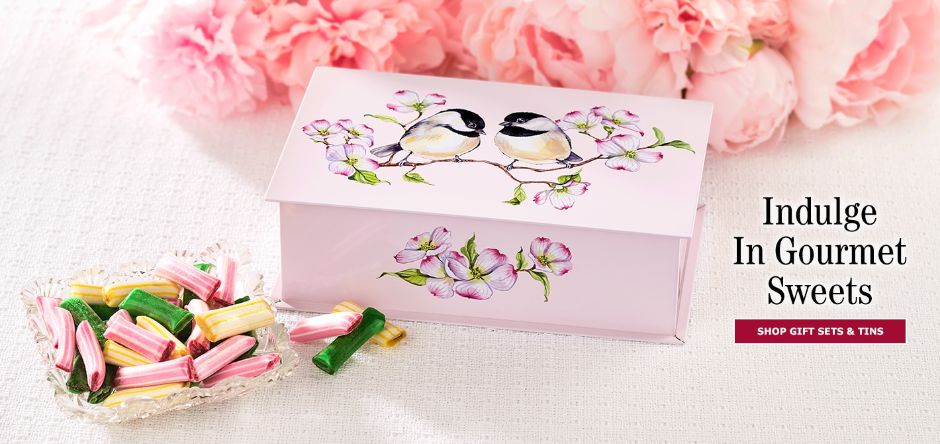 Chickadees in Love Tin With Guittard Cocoa Candy Straws