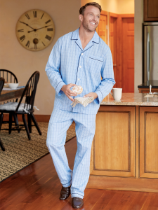Men's True Blue Cotton Pajamas