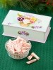 Floral Basket Tin With Peppermint Cream Straws