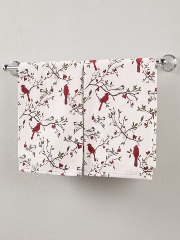 Cardinal And Chickadee Portuguese Cotton Bath Towel Collection