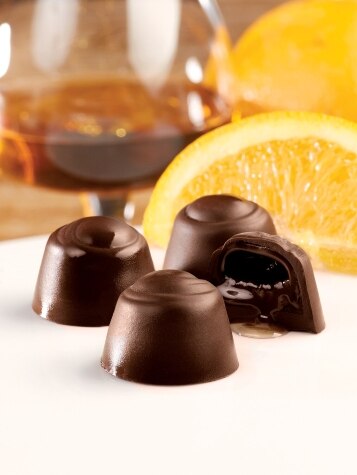 Dark Chocolates Filled with Zesty Orange Liqueur