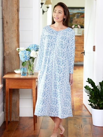 Floral Print Knit Nightgown for Women 