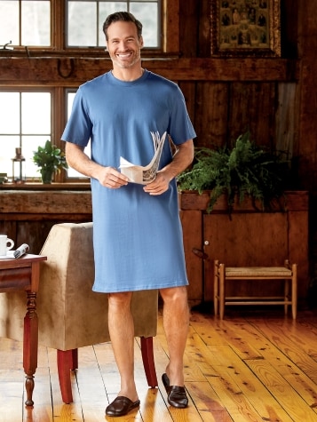 Mens cotton nightshirt hot sale