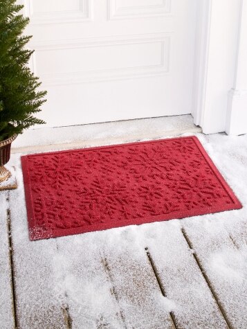 Red Snowflake Waterhog Doormat
