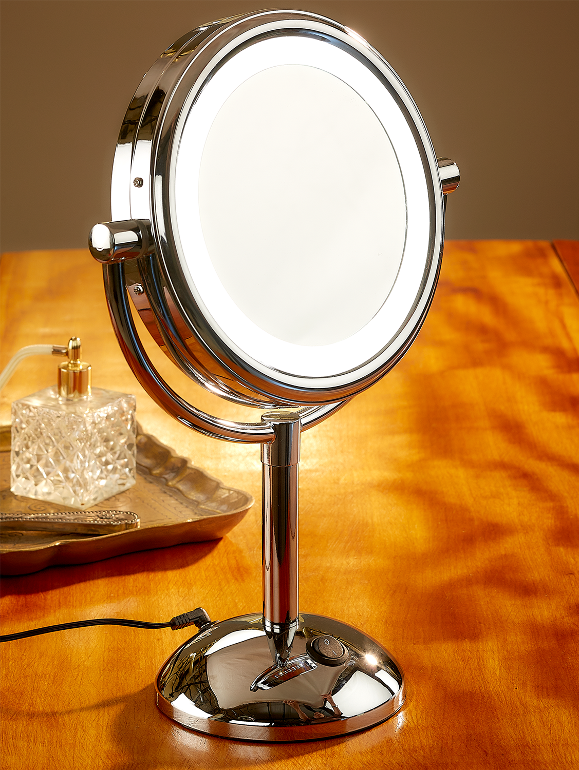 Dual-Magnifying Lighted Mirror