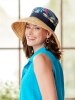 Women's Floral Denim and Raffia Cloche With Bow