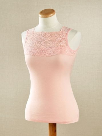High neck lace camisole discount