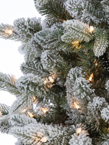 Pre-Lit Flocked Swiss Mountain Fir Artificial Christmas Tree