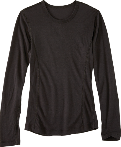 Womens Merino Wool Long Underwear Crew Neck Top