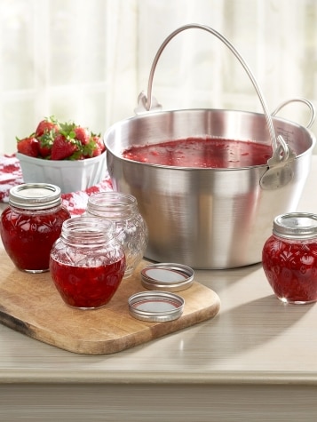 Stainless Steel Jam and Canning Pan With 4 Jars