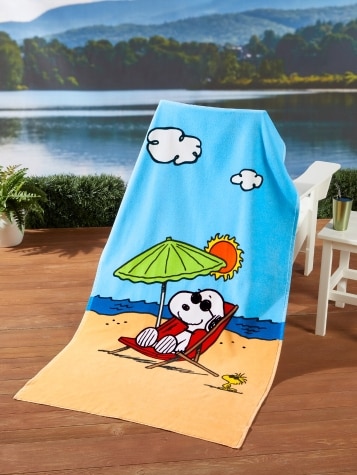 Peanuts Cotton Beach Towel, Snoopy's Beach Day 