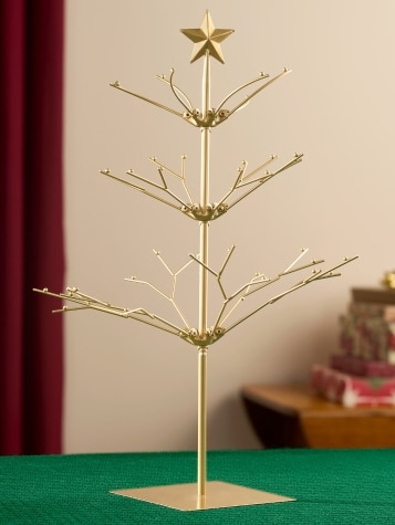 Gold-Tone Metal Tabletop Christmas Tree
