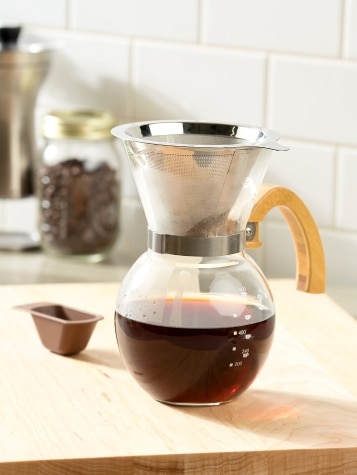 Pour-Over Glass Coffee Maker With Bamboo Handle