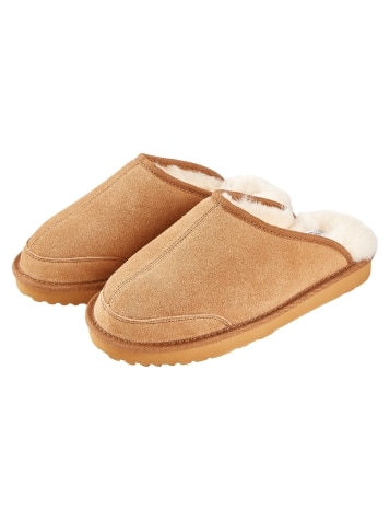 Men's Shearling-Lined Scuff Slippers