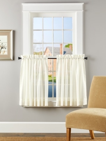 Cotton Voile Semi-Sheer Rod Pocket Tiers