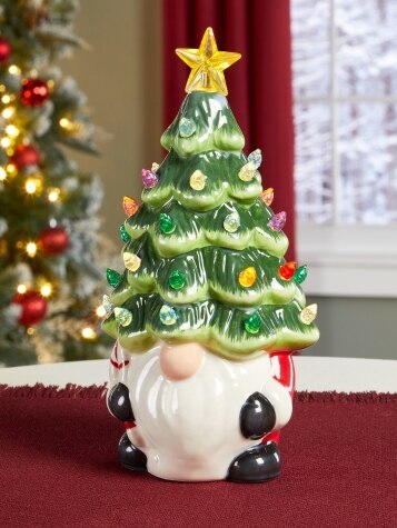 Cordless Ceramic Christmas Tree Gnome