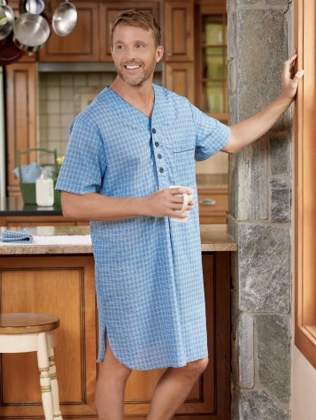 Mens discount plaid nightgown