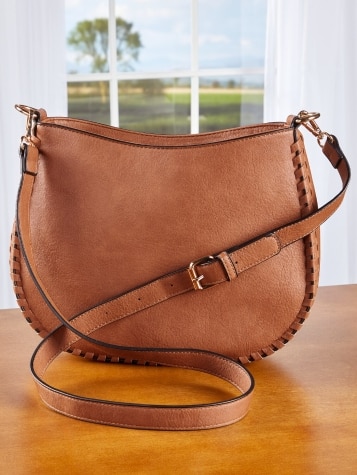 Dual-Pocket Vegan Leather Bag