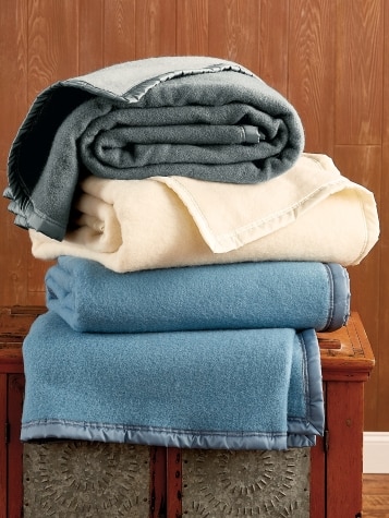 Double Faced Virgin Wool Blanket Twin Full Queen King