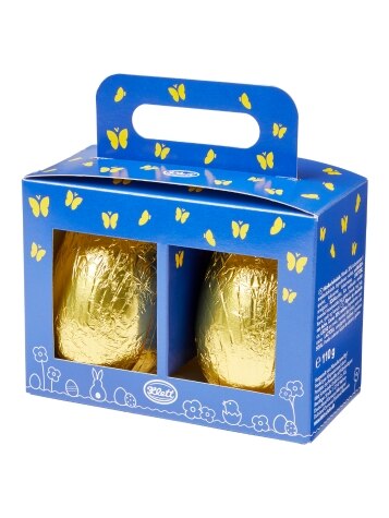 German Chocolate Giant Golden Easter Eggs, Set of 2