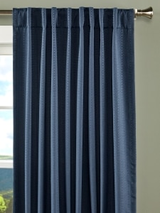 Blue Hudson Dot Blackout Curtains With Back Tabs