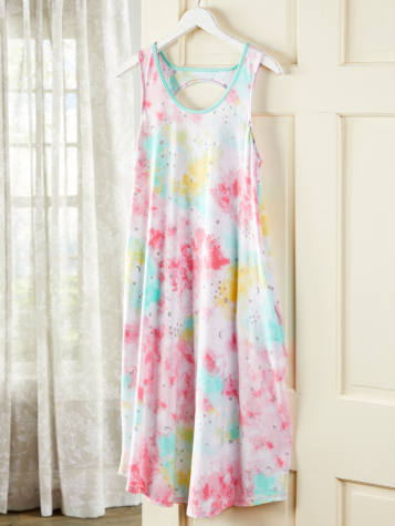 Celestial Dreams Tie-Dye Sleeveless Nightgown