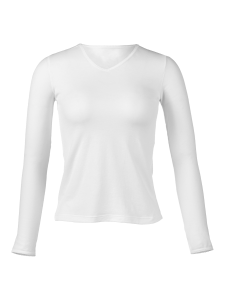 Thinskins Long-Sleeve V-Neck Top | Cotton Nylon Undershirt