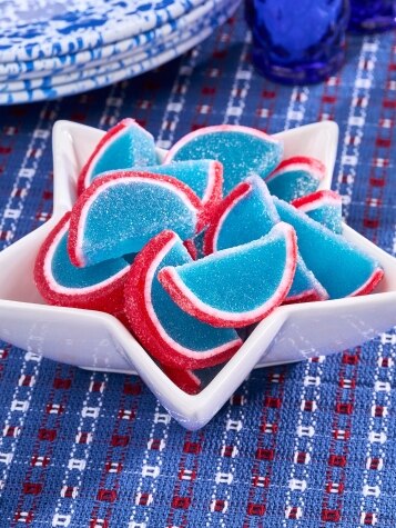 Red, White, and Blue Fruit Slices, 1 Pound Bag
