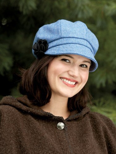 Womens Newsboy Cap With Flower Made In Ireland