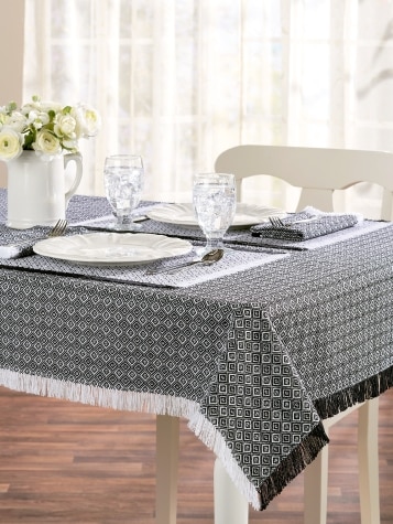 Diamond Weave Cotton Tablecloth
