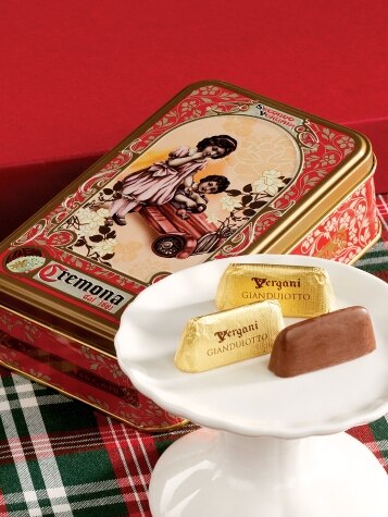 Gianduiotti Gift Tin With Italian Hazelnut Chocolates