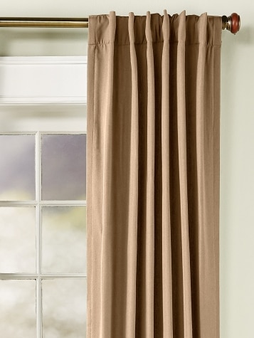 Insulated Linen-Blend Lined Rod Pocket Curtains With Back Tabs In Taupe