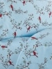 Cardinal and Chickadee Portuguese Cotton Flannel Sheet Set