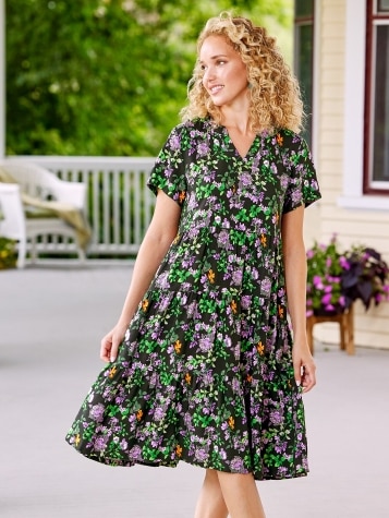 Ella Simone Tiered Floral Party Dress