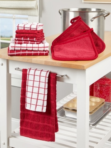 Classic Cotton Terry Cloth Kitchen Towels, Set of 3