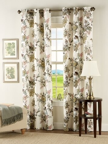Soft Floral Insulated Grommet Top Curtains