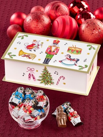 Christmas Nutcracker Tin With Milk Chocolate Foiled Toy Soldiers
