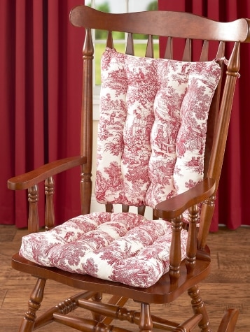 Essex Toile Rocking Chair Cushions Latex Foam Chair Pads