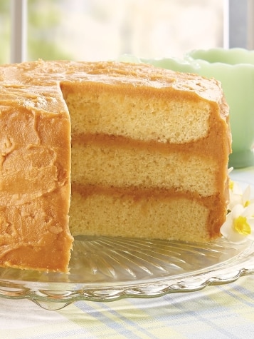 3 Layers of Golden Cake with Rich Caramel Frosting