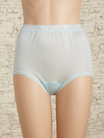 Lace Trim Nylon Briefs  Nylon Womens Underwear - 3 Pairs