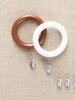 Sloan Wood 7-Piece Curtain Ring Set, 1-3/8 Inch
